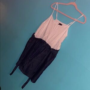 White and blue spaghetti straps short jumper